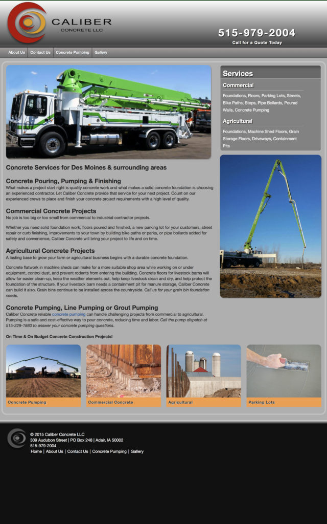 Caliber Concrete Website