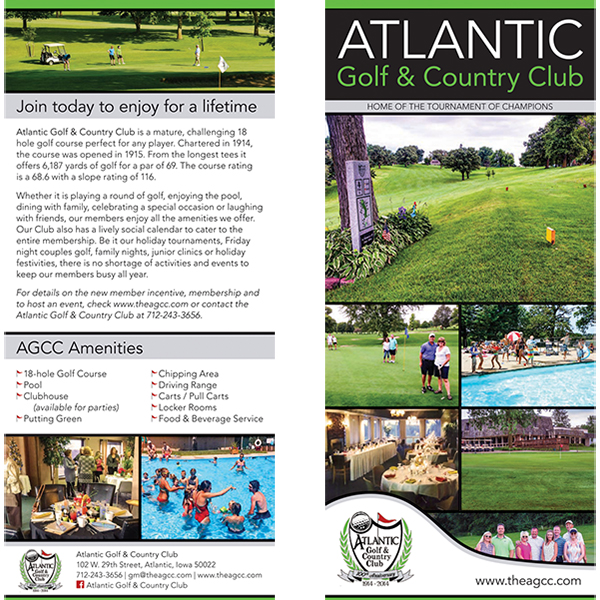 golfClub-rackCard Golf Club Rack Card - Atlantic Iowa