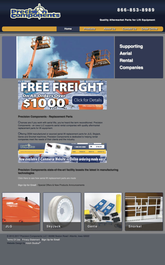 Precision Components - Replacement Parts Website