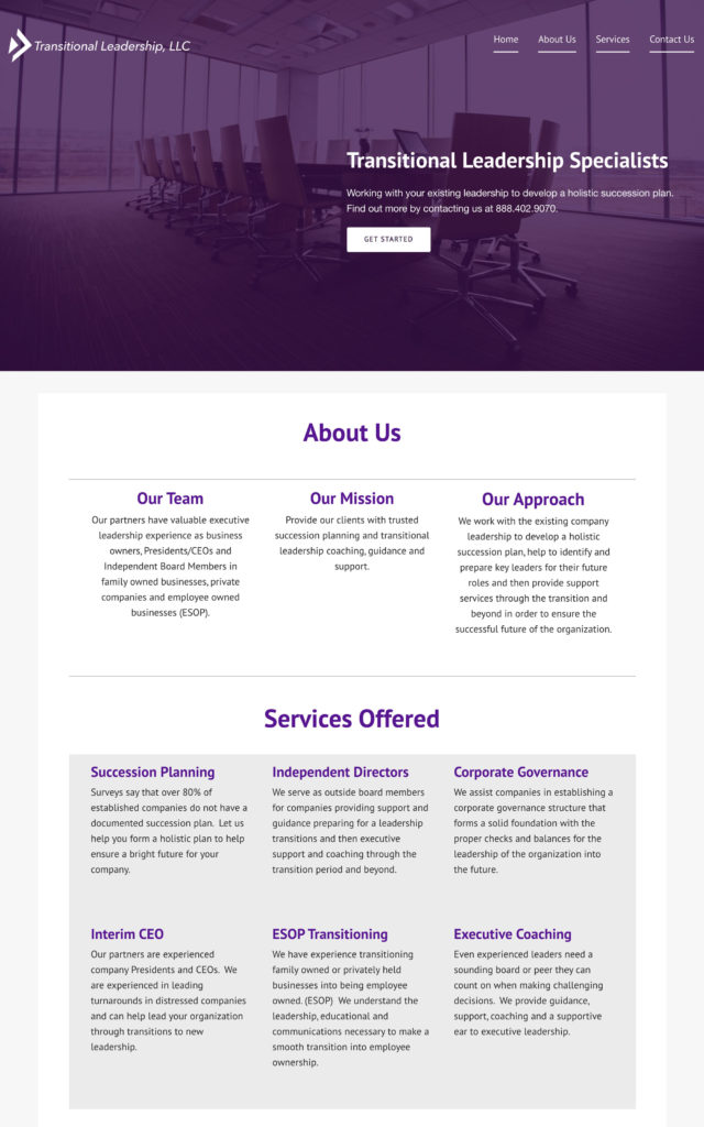 Transitional Leadership Website